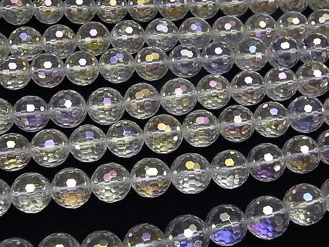 [Vidéo]Aqua Crystal 128 perles rondes facettées 12mm 1/4 ou 1 brin (environ 38cm/15inch)
