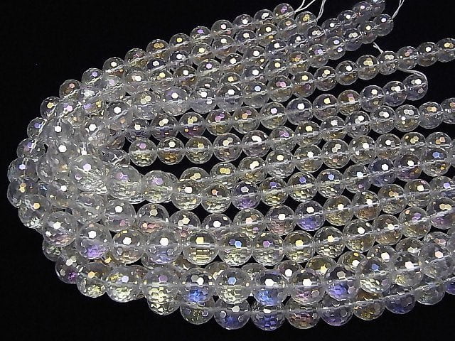 [Video] Aqua Crystal  128Faceted Round 12mm 1/4 or 1strand beads (aprx.15inch/38cm)