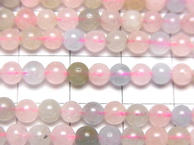 [Video] Beryl Mix (Multicolor Aquamarine) AAA- Round 4mm 1strand beads (aprx.15inch/37cm)