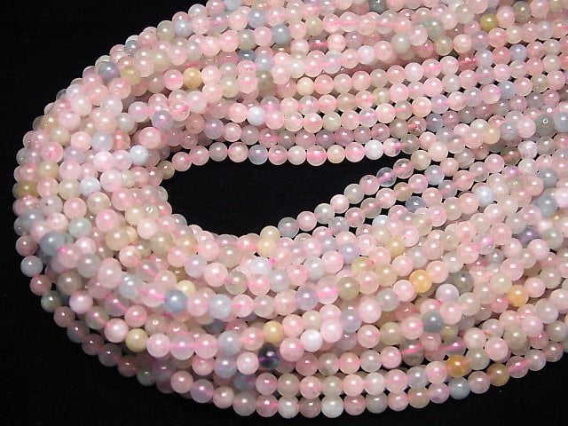 [Video] Beryl Mix (Multicolor Aquamarine) AAA- Round 4mm 1strand beads (aprx.15inch/37cm)