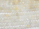 High Quality! 1strand $11.79! White Moonstone AAA - Faceted Button Rondelle 4 x 4 x 3 mm 1strand beads (aprx.15 inch / 37 cm)