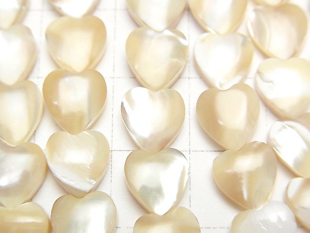 [Video]Mother of Pearl MOP Beige Vertical Hole Heart Shape 8x8mm 1strand beads (aprx.15inch/38cm)