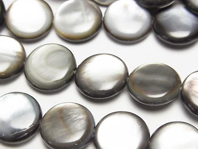 [Video] Black Shell (Black-lip Oyster) AAA Coin 12x12mm half or 1-strand beads (approx. 15inch/36cm)