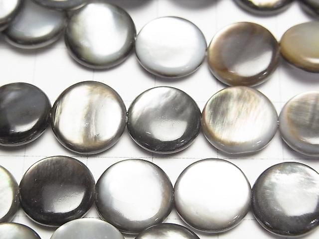 [Video] Black Shell (Black-lip Oyster) AAA Coin 12x12mm half or 1-strand beads (approx. 15inch/36cm)