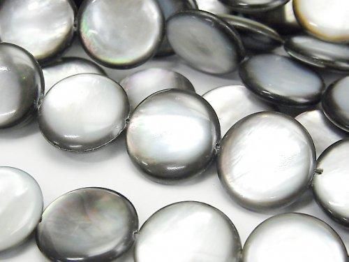 [Video] Black Shell (Black-lip Oyster) AAA Coin 16x16mm half or 1-strand beads (approx. 14inch/34cm)