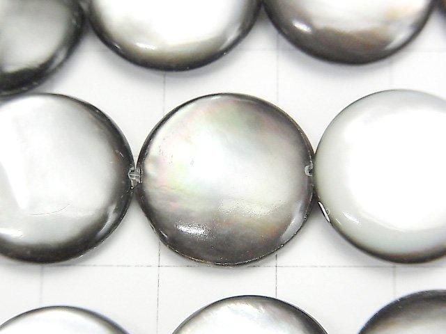 [Video] Black Shell (Black-lip Oyster) AAA Coin 16x16mm half or 1-strand beads (approx. 14inch/34cm)