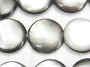 [Video]Black Shell (Black-lip Oyster)AAA Coin 16x16x4mm 1strand beads (aprx.14inch/35cm)