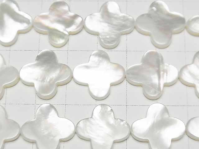 [Video] High Quality White Shell (Silver-lip Oyster)AAA Flower Motif 18x18mm 1/4 or 1strand beads (aprx.15inch/36cm)