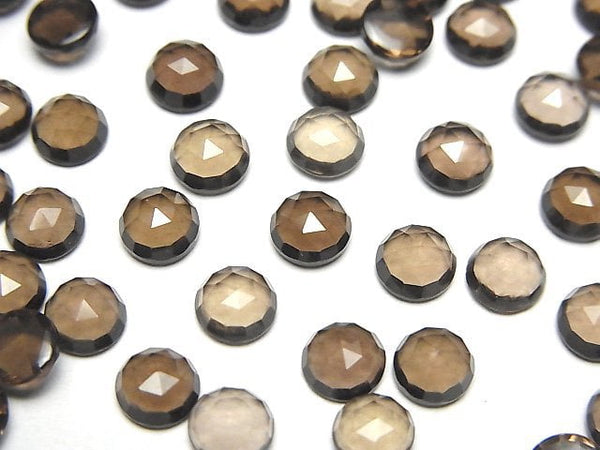 Cabochon, Rose, Smoky Quartz Gemstone Beads