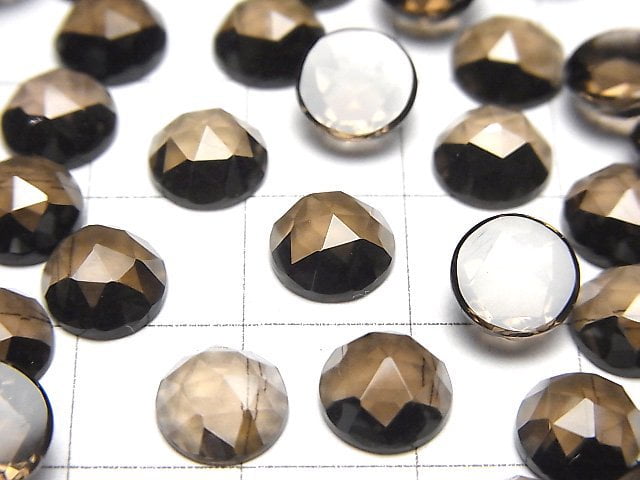 [Video] High Quality Smoky Quartz AAA Round Rose Cut 8x8mm 4pcs