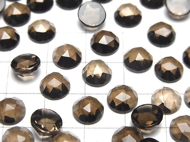[Video]High Quality Smoky Quartz AAA Round Rose Cut 8x8mm 4pcs
