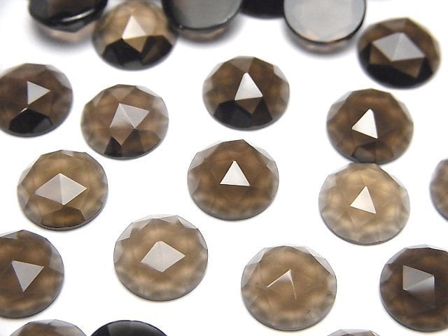 Rose, Round, Smoky Quartz Gemstone Beads