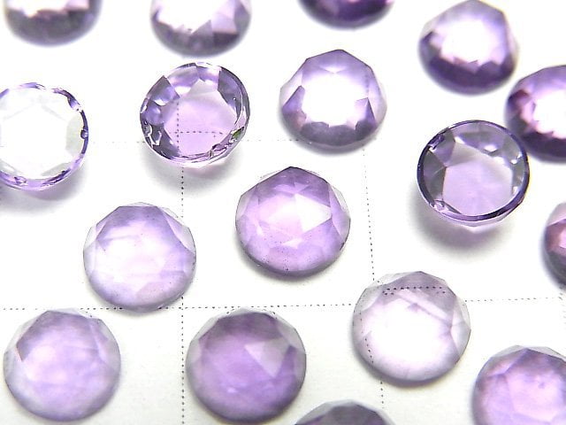 [Video]High Quality Amethyst AAA Round Rose Cut 6x6mm 5pcs