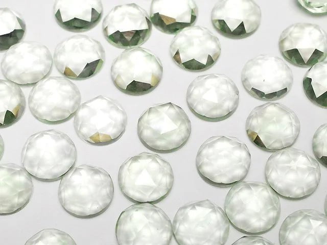 [Video] High Quality Green Amethyst AAA Rose Cut Round 8 x 8 x 4 mm 4 pcs $9.79!