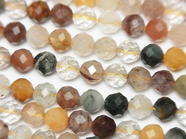 [Video] High Quality! Multicolor Rutilated Quartz AA+ 64-Faceted Round 6mm 1-Strand Beads (approx. 15 inch/38 cm)