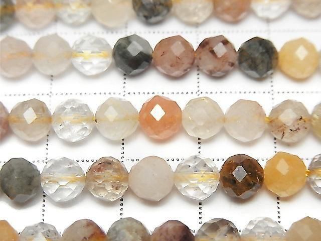[Video] High Quality! Multicolor Rutilated Quartz AA+ 64-Faceted Round 6mm 1-Strand Beads (approx. 15 inch/38 cm)