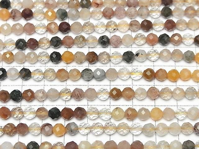 [Video] High Quality! Multicolor Rutilated Quartz AA+ 64-Faceted Round 6mm 1-Strand Beads (approx. 15 inch/38 cm)