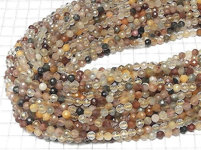 [Video] High Quality! Multicolor Rutilated Quartz AA+ 64-Faceted Round 6mm 1-Strand Beads (approx. 15 inch/38 cm)