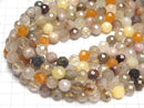 [Video] Multicolor Rutilated Quartz AA 64 Faceted Round 10 mm half or 1 strand beads (aprx.15 inch / 37 cm)
