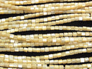 [Video] Mother of Pearl MOP Beige Tube 3x3x3mm 1strand beads (aprx.15inch / 38cm)