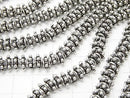 Copper Rondelle 8x8x3mm Silver Oxidized Finish half or 1strand beads (aprx.7inch / 18cm)