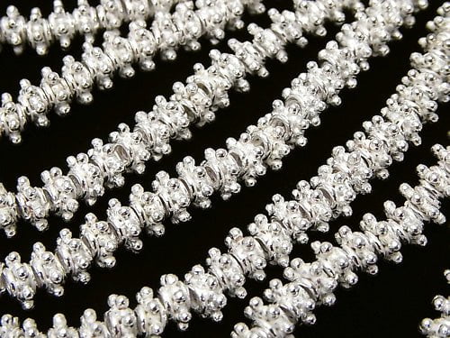 Copper Rondelle 8 x 8 x 3 mm Silver half or 1 strand beads (aprx.7 inch / 17 cm)