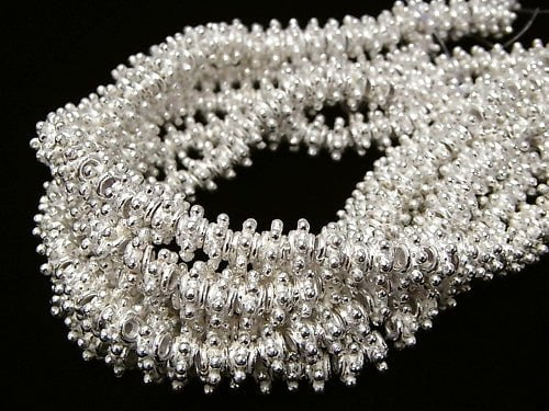 Copper Rondelle 8 x 8 x 3 mm Silver half or 1 strand beads (aprx.7 inch / 17 cm)
