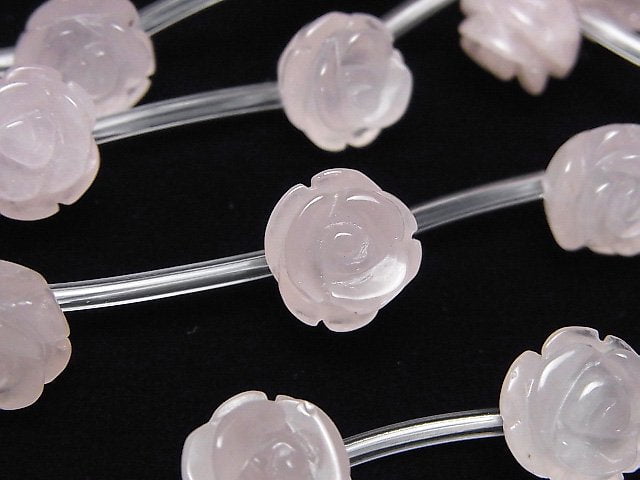 [Video] Rose Quartz AA++ Rose 12mm half or 1strand beads (aprx.11inch/28cm)