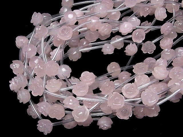 [Video] Rose Quartz AA++ Rose 12mm half or 1strand beads (aprx.11inch/28cm)