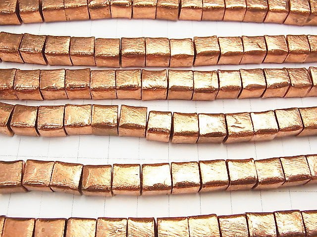 Copper  Cube 8x8x8mm half or 1strand beads (aprx.7inch/18cm)