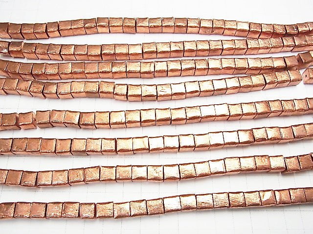 Copper  Cube 8x8x8mm half or 1strand beads (aprx.7inch/18cm)