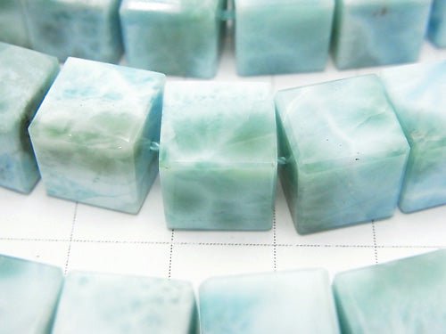 Larimar Pectolite AA++ Cube 10x10x10 half or 1strand beads (aprx.7inch/18cm)