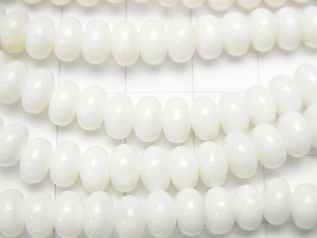 White Shell Roundel 6x6x3mm half or 1strand beads (aprx.15inch / 37cm)