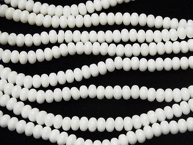 White Shell Roundel 6x6x3mm half or 1strand beads (aprx.15inch / 37cm)