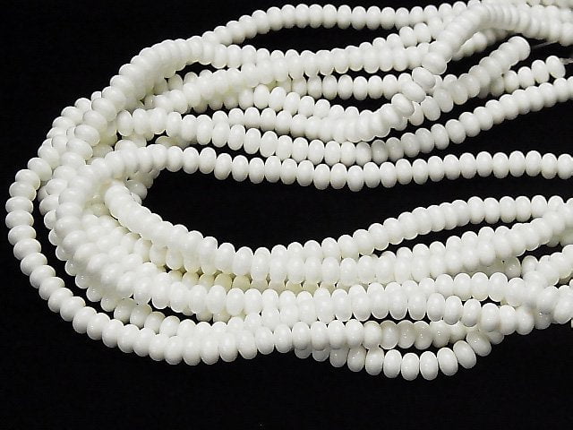 White Shell Rondelle 6x6x3mm half or 1strand beads (aprx.15inch / 37cm)