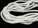 White Shell Rondelle 6x6x3mm half or 1strand beads (aprx.15inch / 37cm)