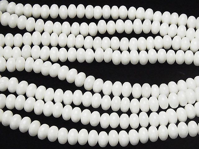 White Shell Roundel 8x8x5mm half or 1strand beads (aprx.15inch / 37cm)