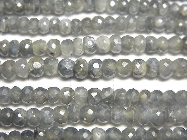 [Video]Unheated Sapphire AA++ Faceted Button Roundel half or 1strand beads (aprx.13inch/33cm)