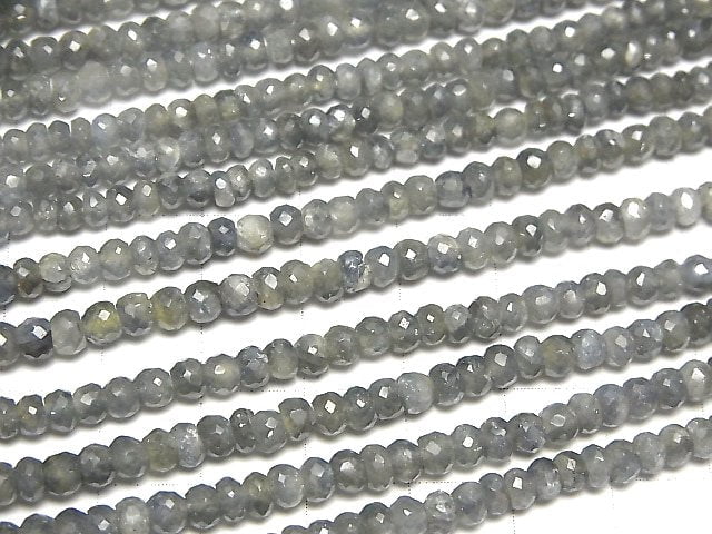 [Video]Unheated Sapphire AA++ Faceted Button Roundel half or 1strand beads (aprx.13inch/33cm)