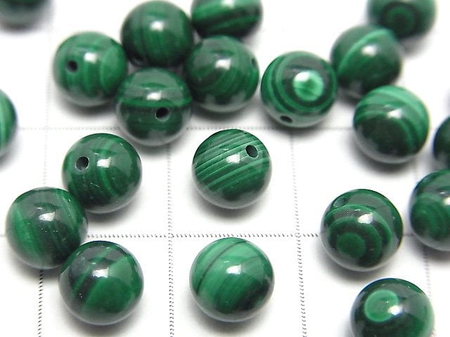 [Video]Malachite AAA Half Drilled Hole Round 6mm 10pcs