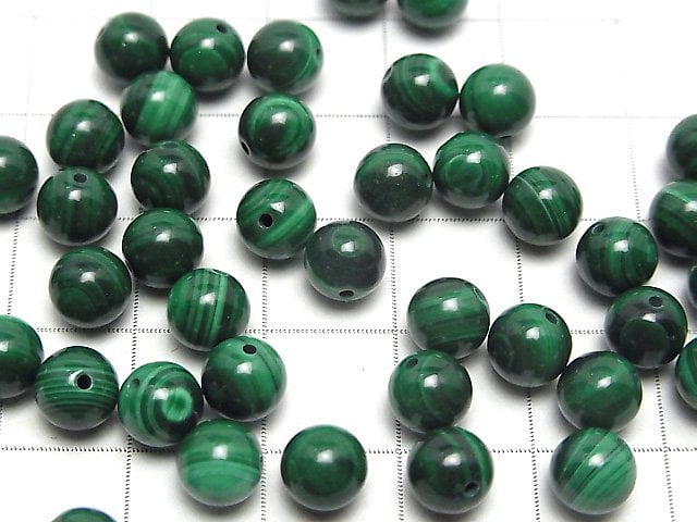 [Video]Malachite AAA Half Drilled Hole Round 6mm 10pcs