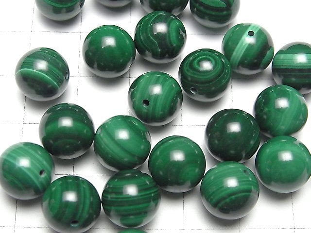 [Video]Malachite AAA Half Drilled Hole Round 10mm 10pcs