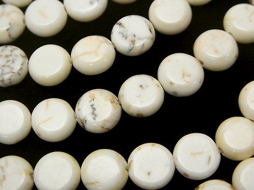 Coin, Magnesite Gemstone Beads