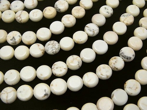 Magnesite  Coin 8x8x3mm 1strand beads (aprx.15inch/38cm)