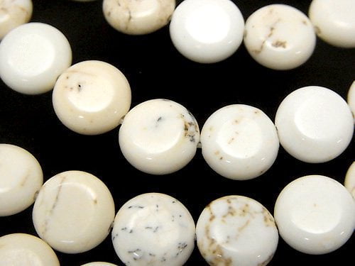 Coin, Magnesite Gemstone Beads