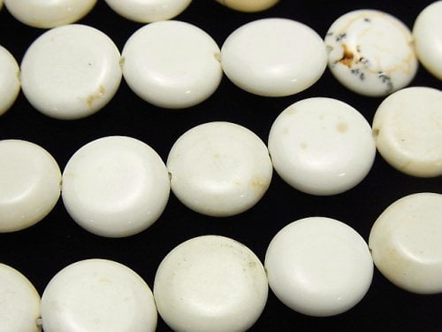 Coin, Magnesite Gemstone Beads