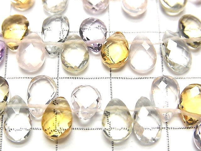 [Video] High Quality Mixed Stone AAA Faceted Pear Shape 7x5x3mm 1strand beads (aprx.2inch / 4cm)