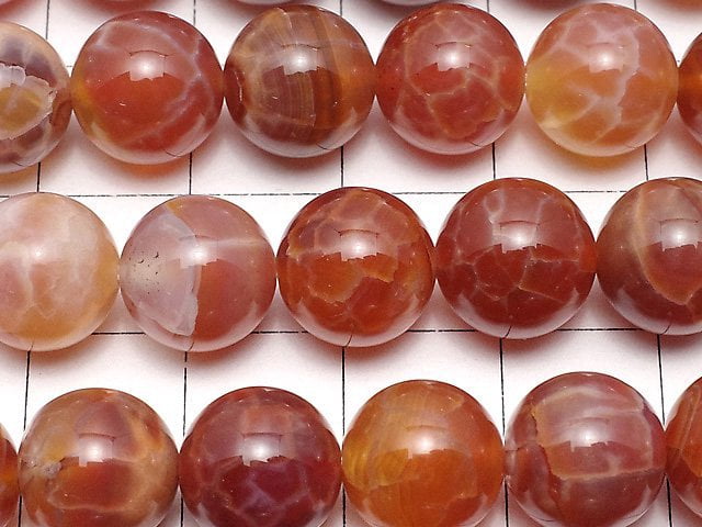 Fire Agate Round 10 mm half or 1 strand beads (aprx.15 inch / 36 cm)