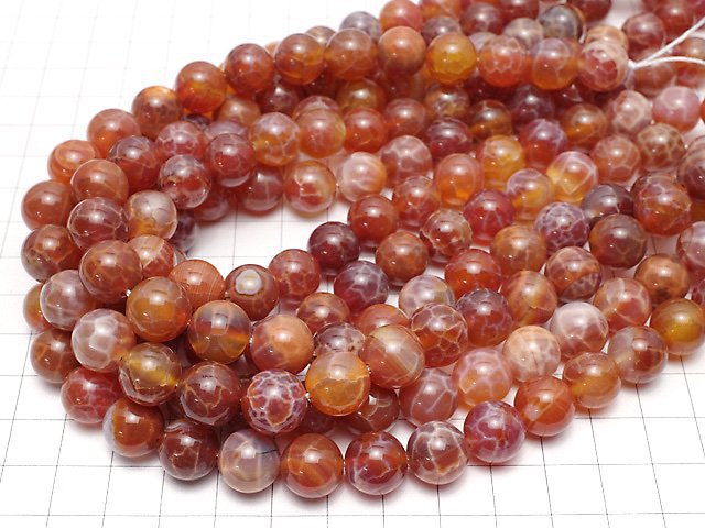 Fire Agate  Round 12mm half or 1strand beads (aprx.15inch/37cm)