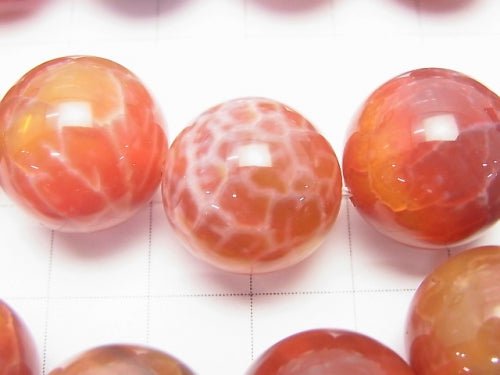 Fire Agate Round 16 mm 1/4 or 1strand (aprx.15 inch / 36 cm)